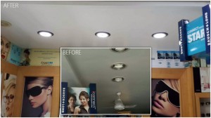 36W CFL Light Retro Fixture replaced with Charlston 12W Halo LED Downlight       